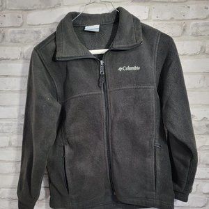 Columbia Girls 10/12 Black Fleece Full‎ Zip Up Jacket Excellent